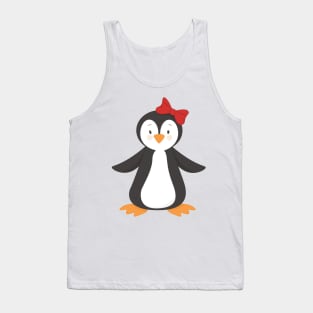 Cute Penguin, Little Penguin, Penguin With Bow Tank Top